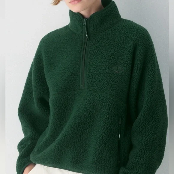 TNA Green Fleece 1/4 Zip - Picture 1 of 4